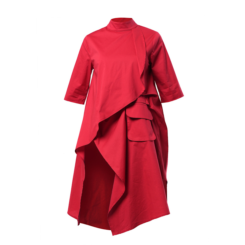 Thumbnail of Asymmetric Loose Shirt In Red image