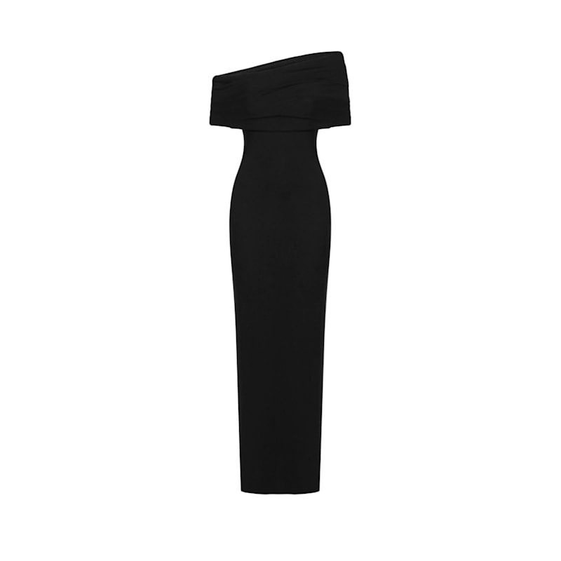 Thumbnail of Asymmetric Off-Shoulder Draped Maxi Dress image