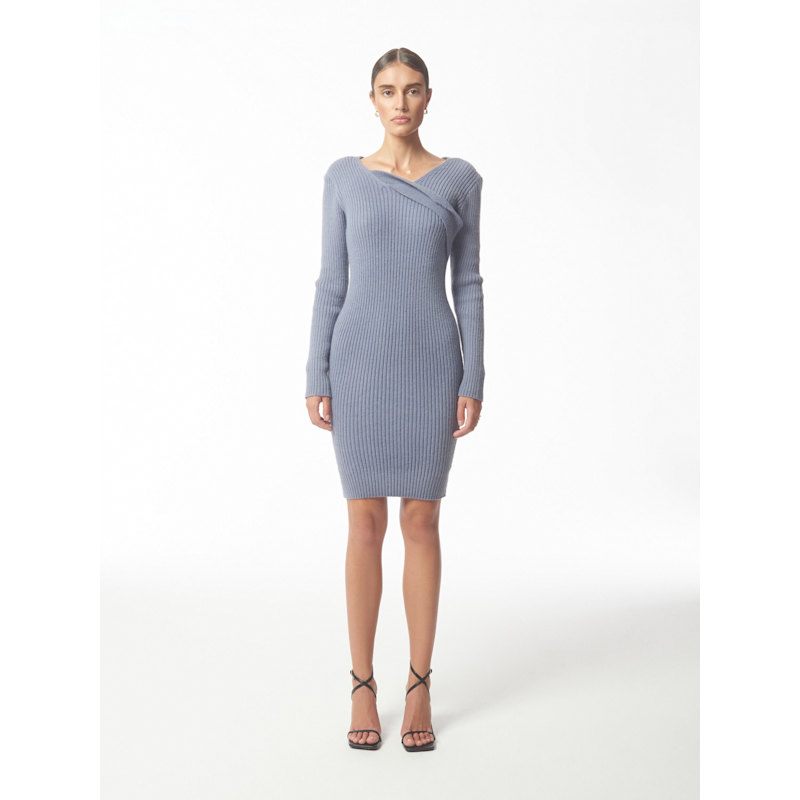 Thumbnail of Asymmetric Slant Band Jumper Dress In Cadet Grey image