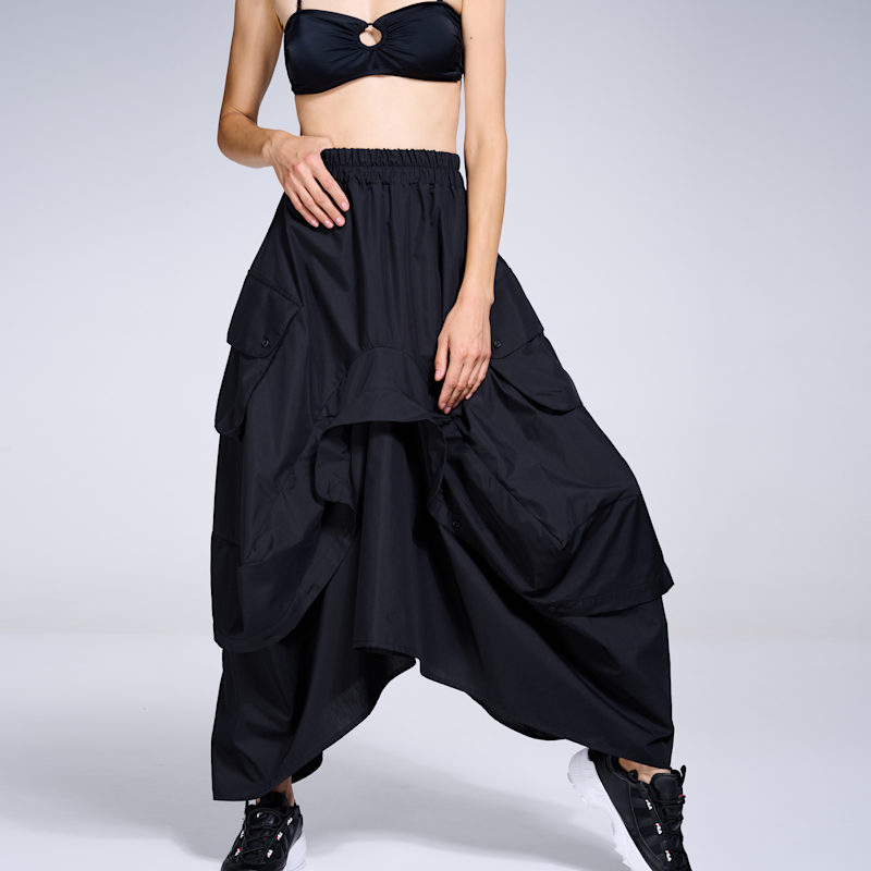 Asymmetrical Black Maxi Skirt | Metamorphoza | Wolf & Badger