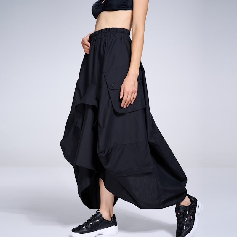 Asymmetrical Black Maxi Skirt | Metamorphoza | Wolf & Badger
