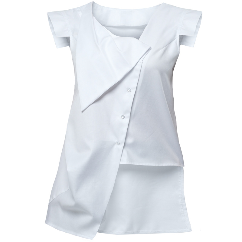 Thumbnail of Asymmetrical Buttoned Top In White image