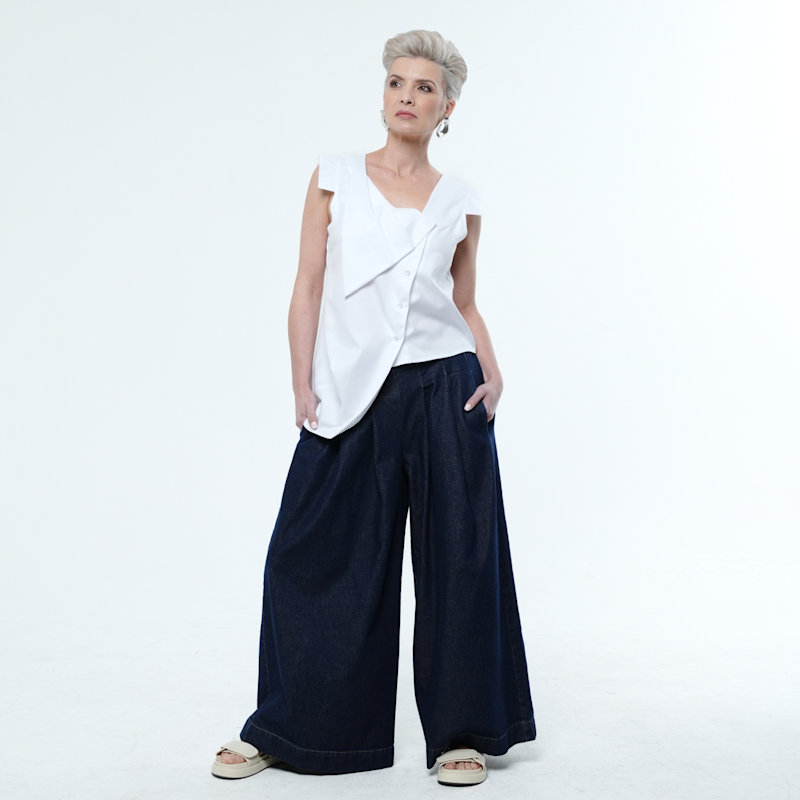 Thumbnail of Asymmetrical Buttoned Top In White image
