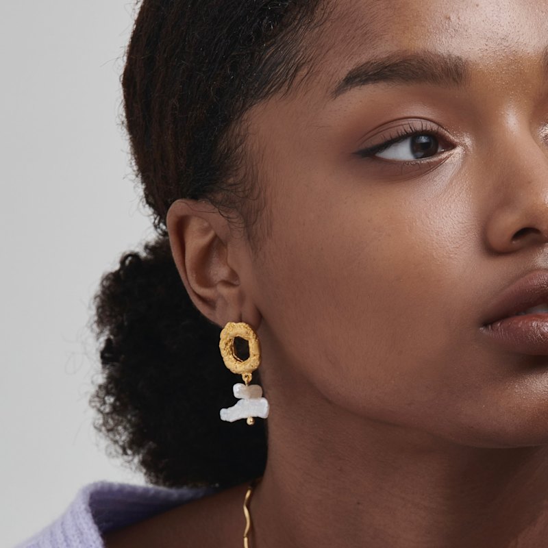 Thumbnail of Asymmetrical Pearl Earrings image