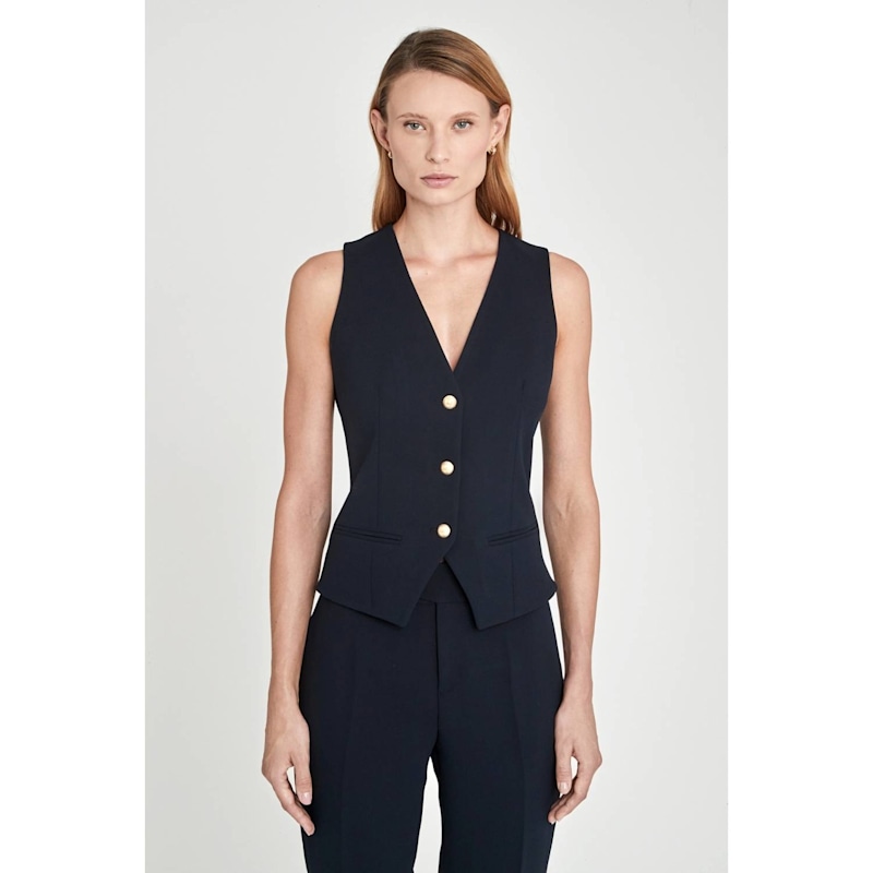 Thumbnail of Navy Tailored Vest With Gold Buttons Atelier image