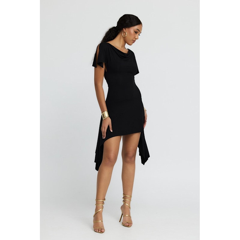Athena Asymmetrical Backless Mini Dress XL