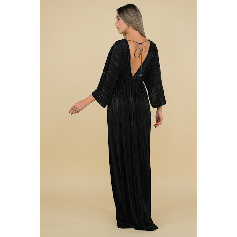 pleated lurex dress Lurex Pleated Dress Black / S
