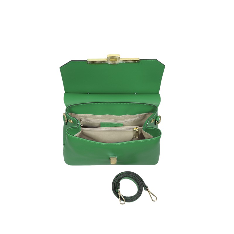 Thumbnail of Atlanta Top Handle Satchel Bag W/Shoulder Strap - Green image