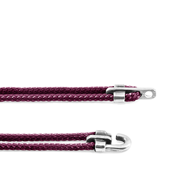 Thumbnail of Aubergine Purple Canterbury Silver & Rope Bracelet image