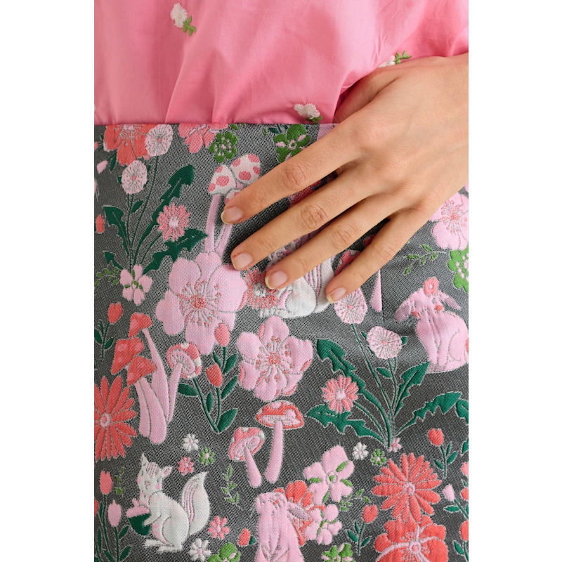 Aubin Fairytale Jacquard Mini Skirt - Pink | Louche | Wolf & Badger