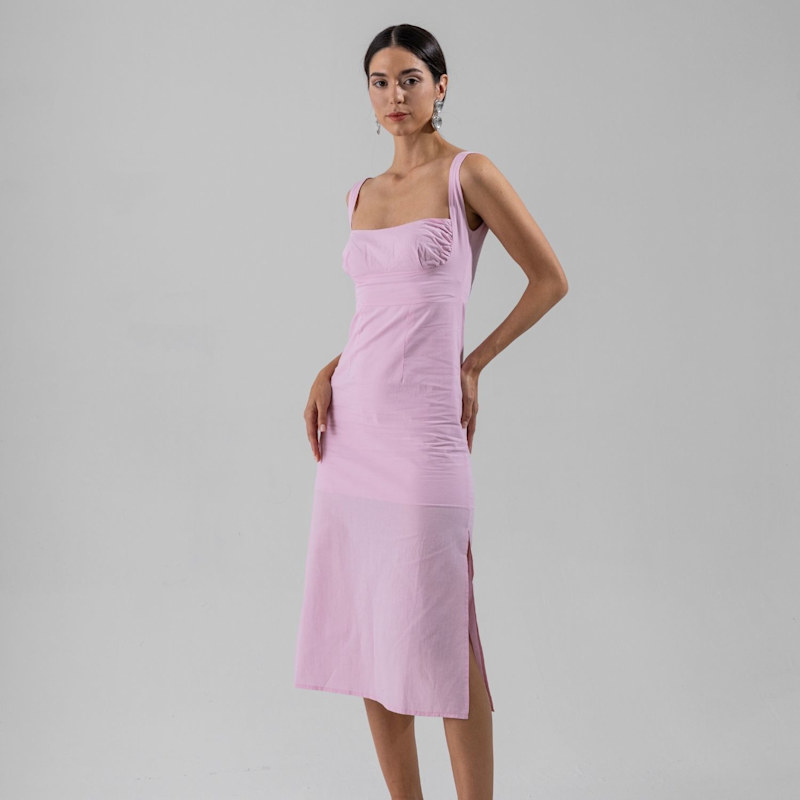 bridesmaid dresses midi length Sophisticated Midi-Length A-line Cappuccino Wedding Dress X27 In stock Size 6 Pre-order 2 / Cappuccino (Tan)