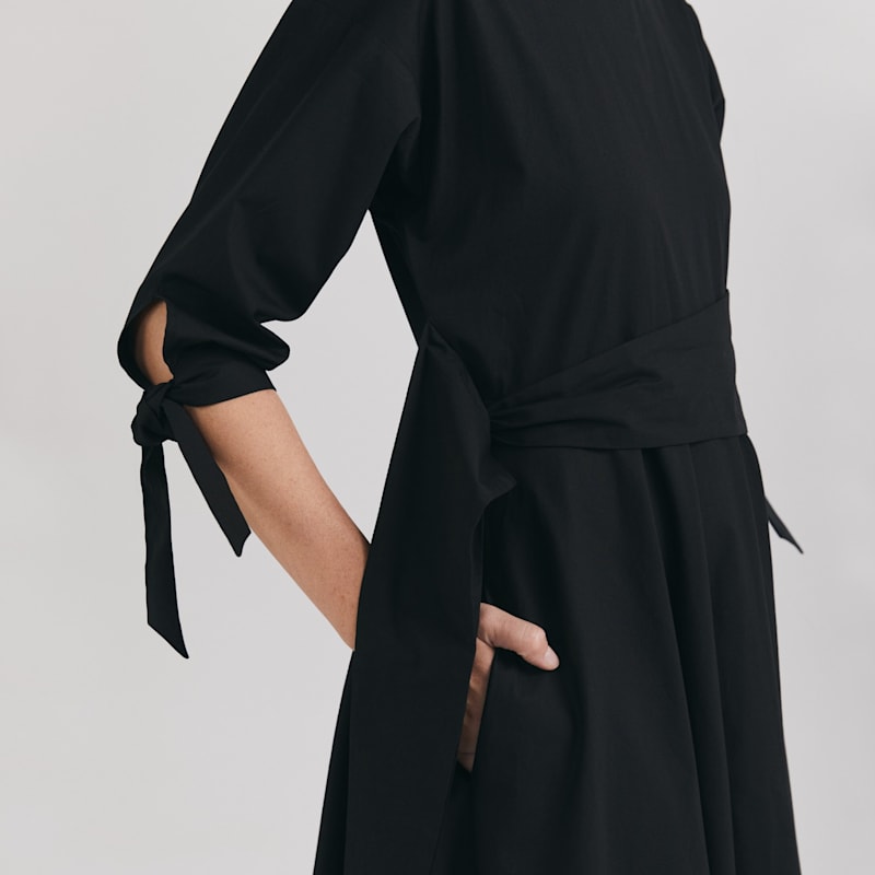 Ipanomi Audrey Organic Cotton Midi Dress - Black