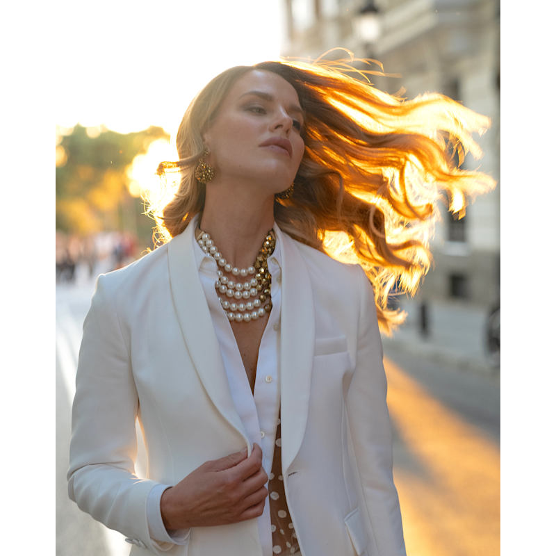 Thumbnail of Audrey Pearl/Gold Necklace image