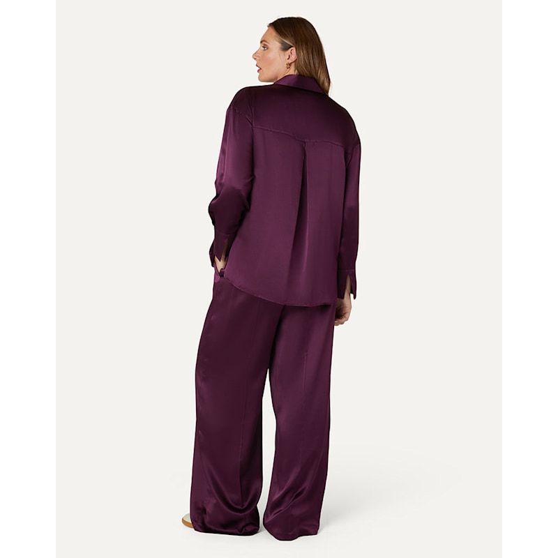 Thumbnail of Audrey Oversized Silk Shirt - Berry image