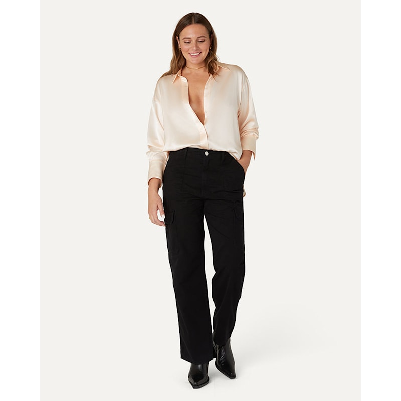Thumbnail of Audrey Oversized Silk Shirt - Blush image