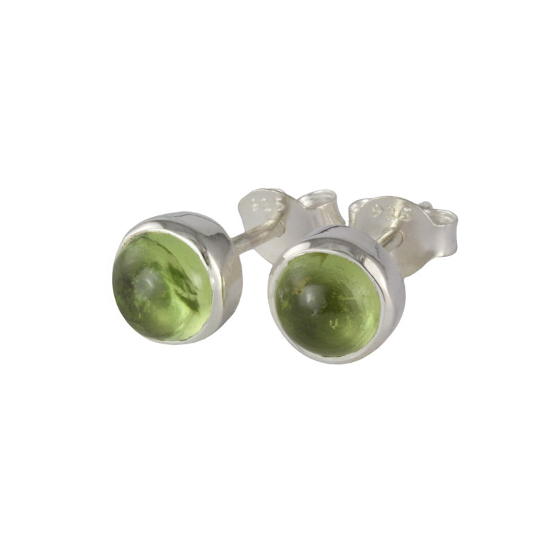 Thumbnail of August Birthstone Earrings Studs – Peridot In Sterling Silver image