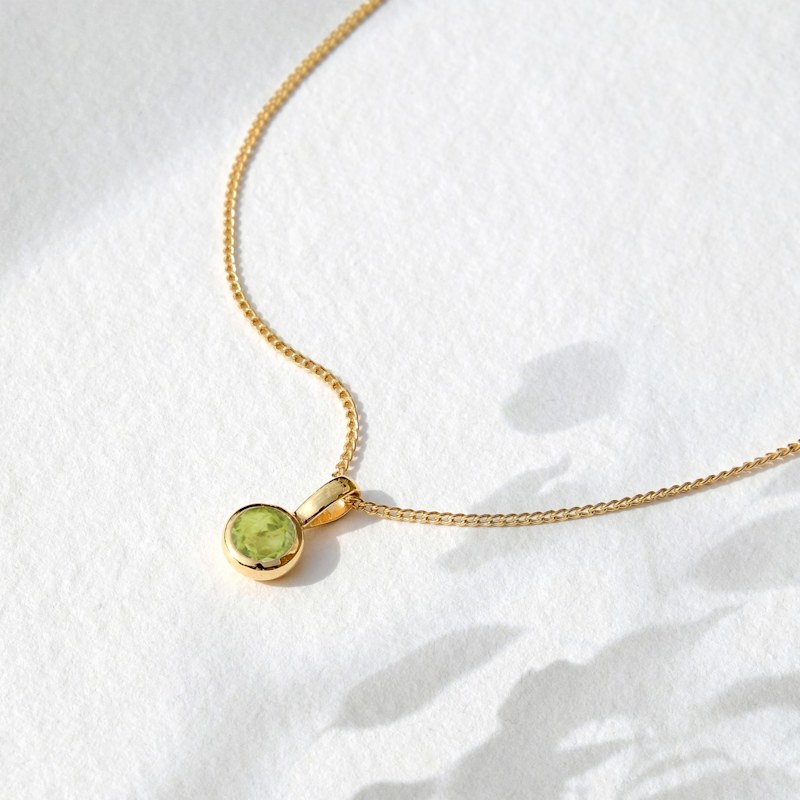 Thumbnail of August Birthstone Gold Vermeil Necklace - Peridot image