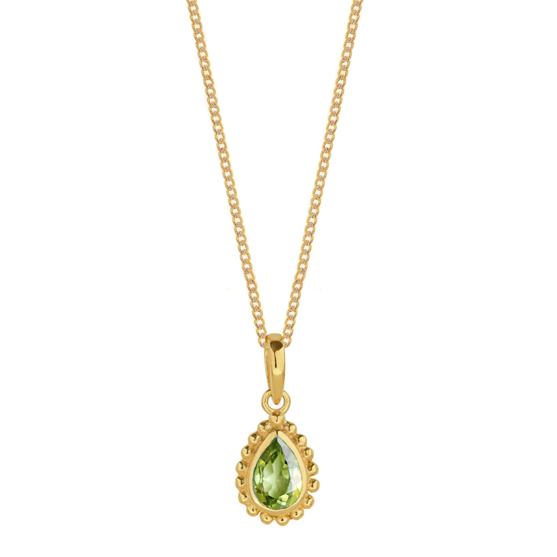 Thumbnail of August Birthstone Gold Necklace - Peridot image