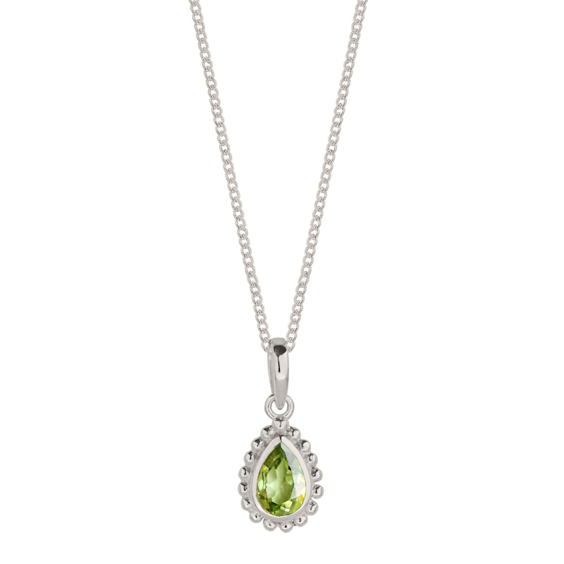 Thumbnail of August Birthstone Sterling Silver Necklace - Peridot image
