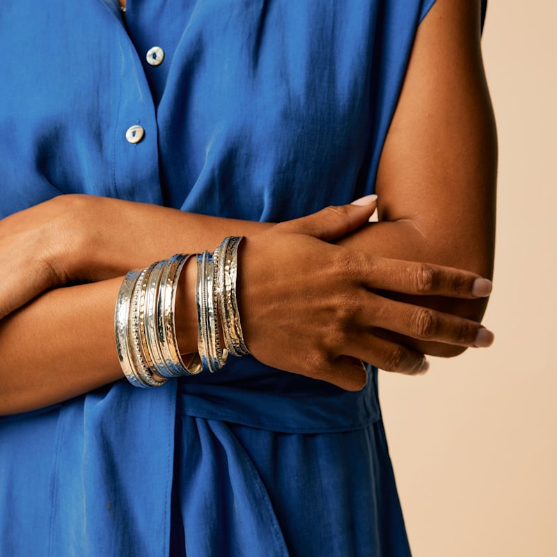 Thumbnail of Aura Halo Silver Spinning Bangle image