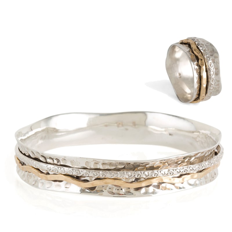 Thumbnail of Aura Magic Silver Spinning Ring & Bangle Gift Set image