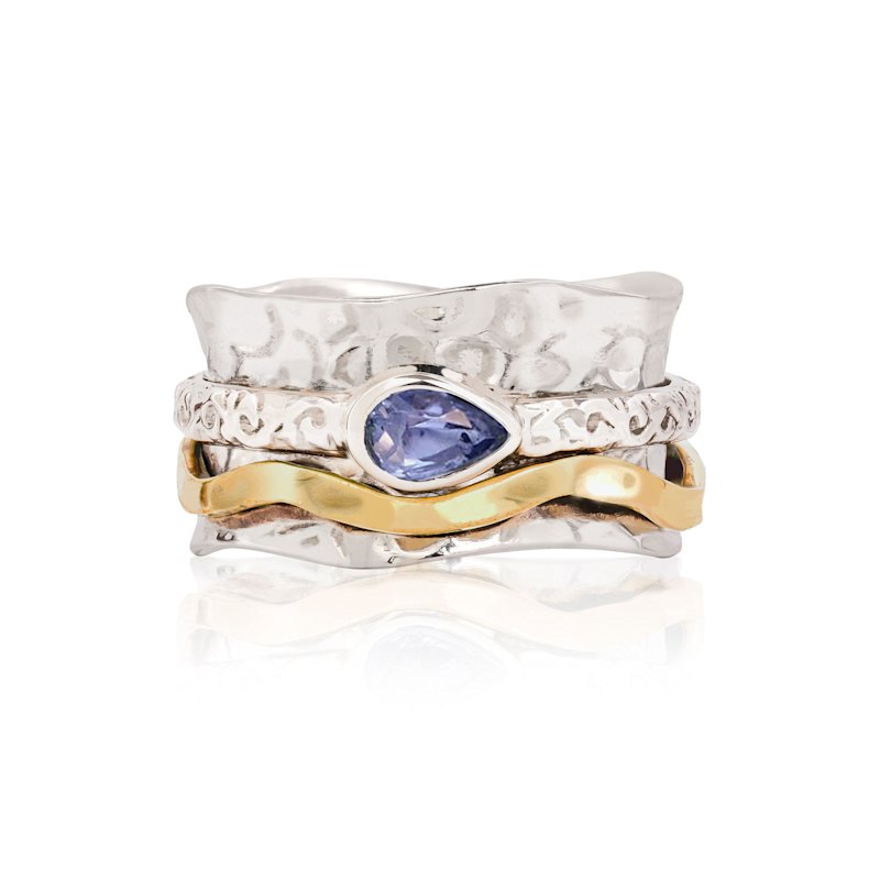 Thumbnail of Aura Magic Silver Spinning Ring - Tanzanite image