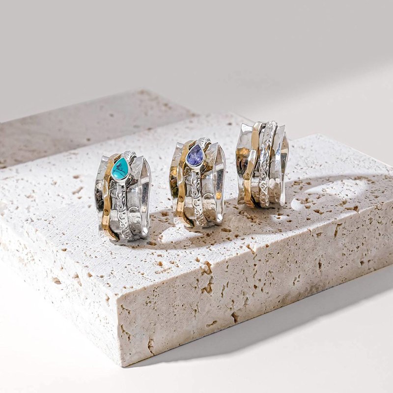 Thumbnail of Aura Magic Silver Spinning Ring - Turquoise image