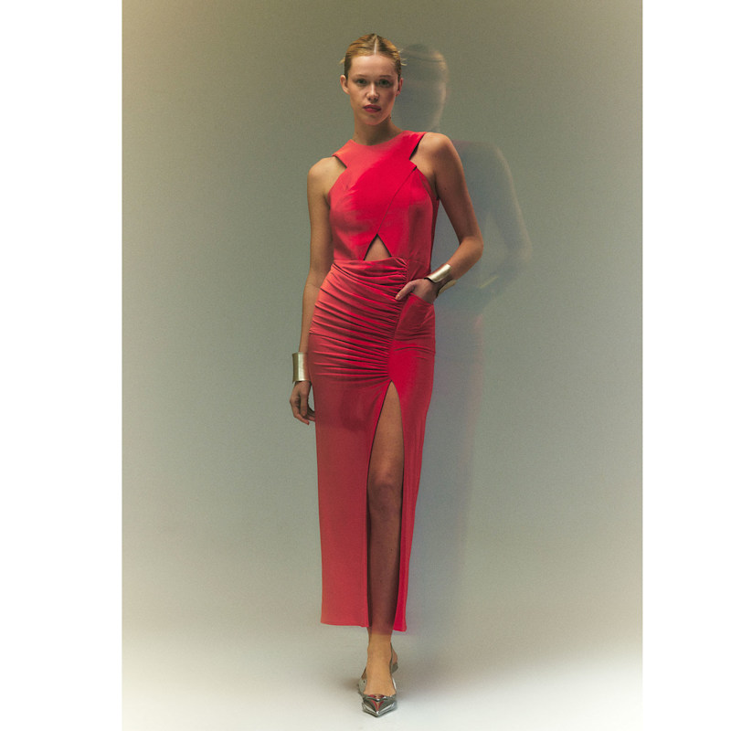 Aura Red Maxi Dress | Mirimalist | Wolf & Badger