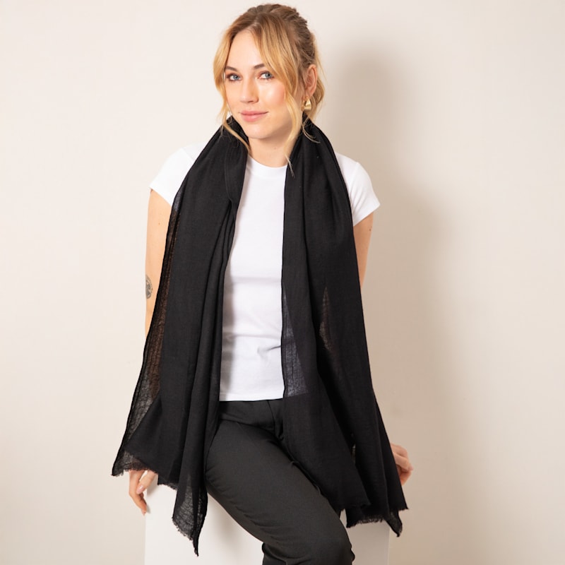 Thumbnail of Aurielle Silk Wool Scarf Black image