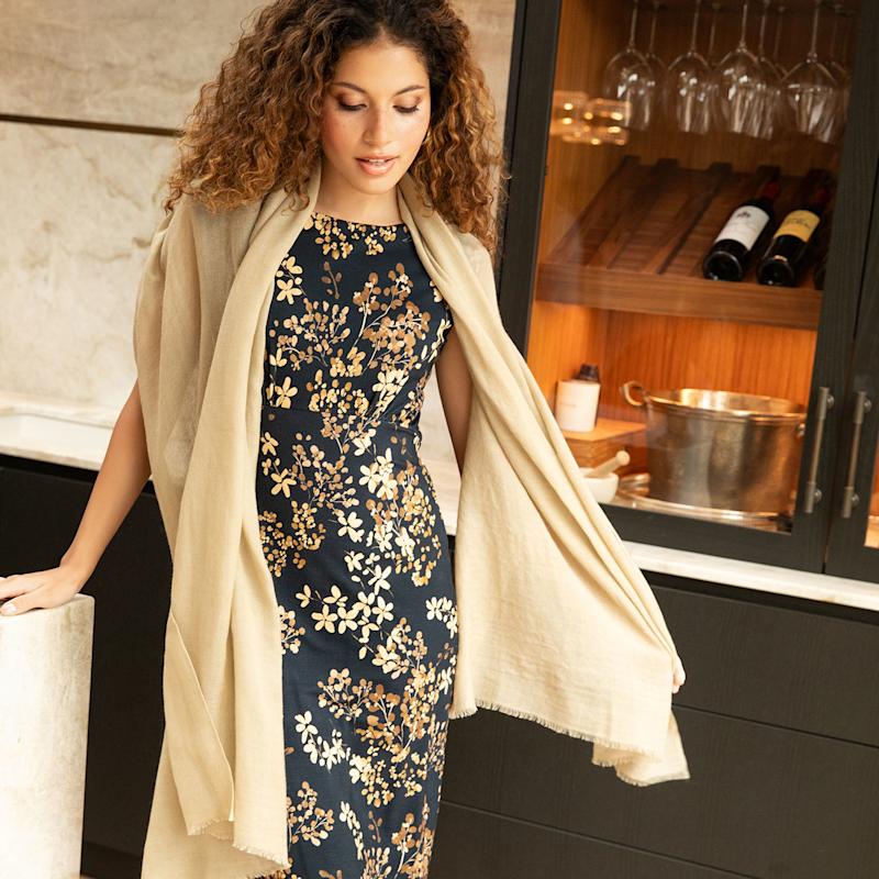 Thumbnail of Aurielle Silk Wool Scarf Desert Sand image