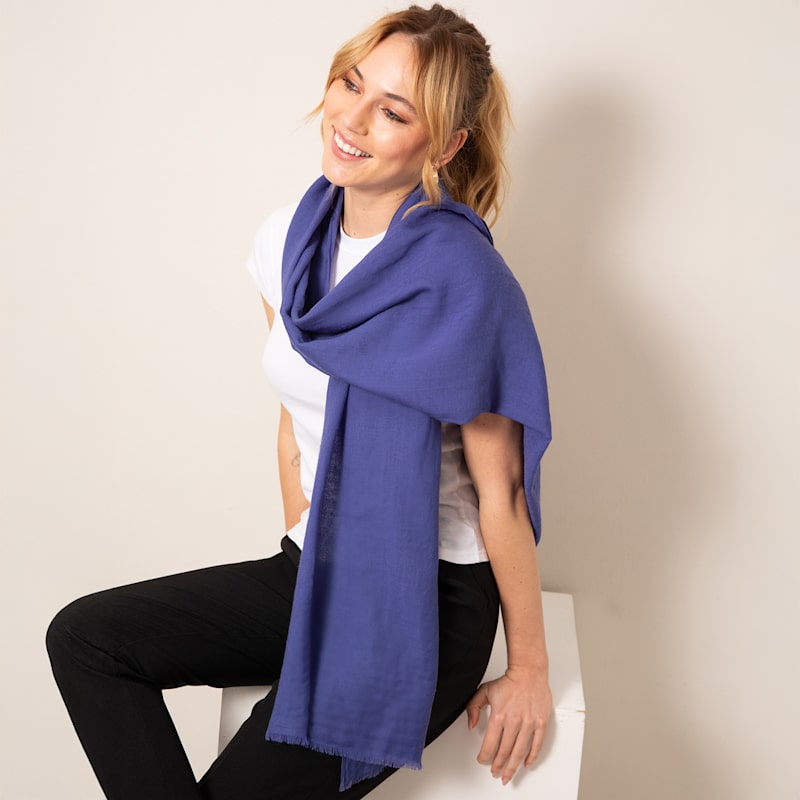 Thumbnail of Aurielle Silk Wool Scarf Future Dusk image