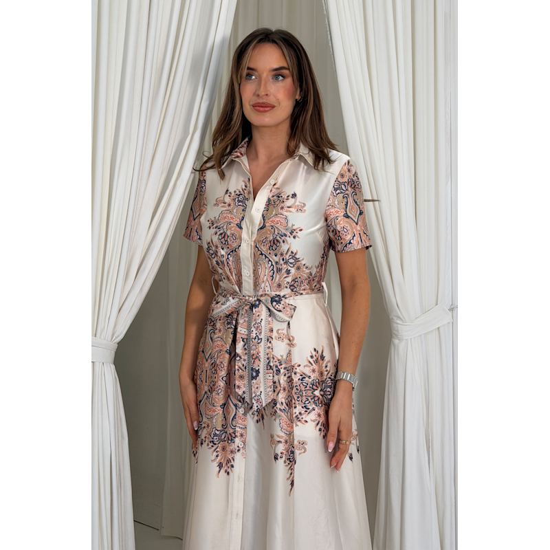Thumbnail of Aurora Paisly Print Midi Shirt Dress image