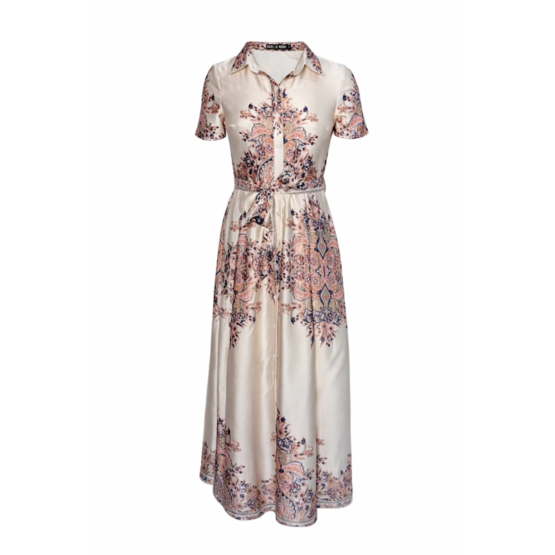 Thumbnail of Aurora Paisly Print Midi Shirt Dress image