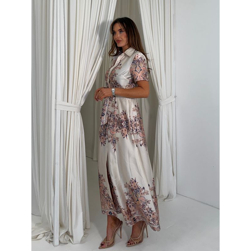 Thumbnail of Aurora Paisly Print Midi Shirt Dress image