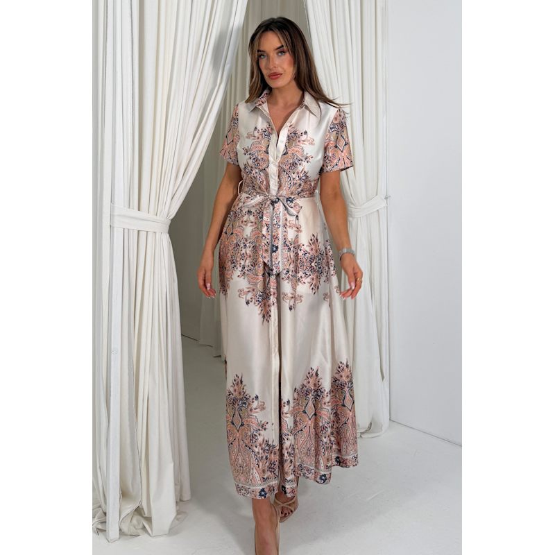 Thumbnail of Aurora Paisly Print Midi Shirt Dress image