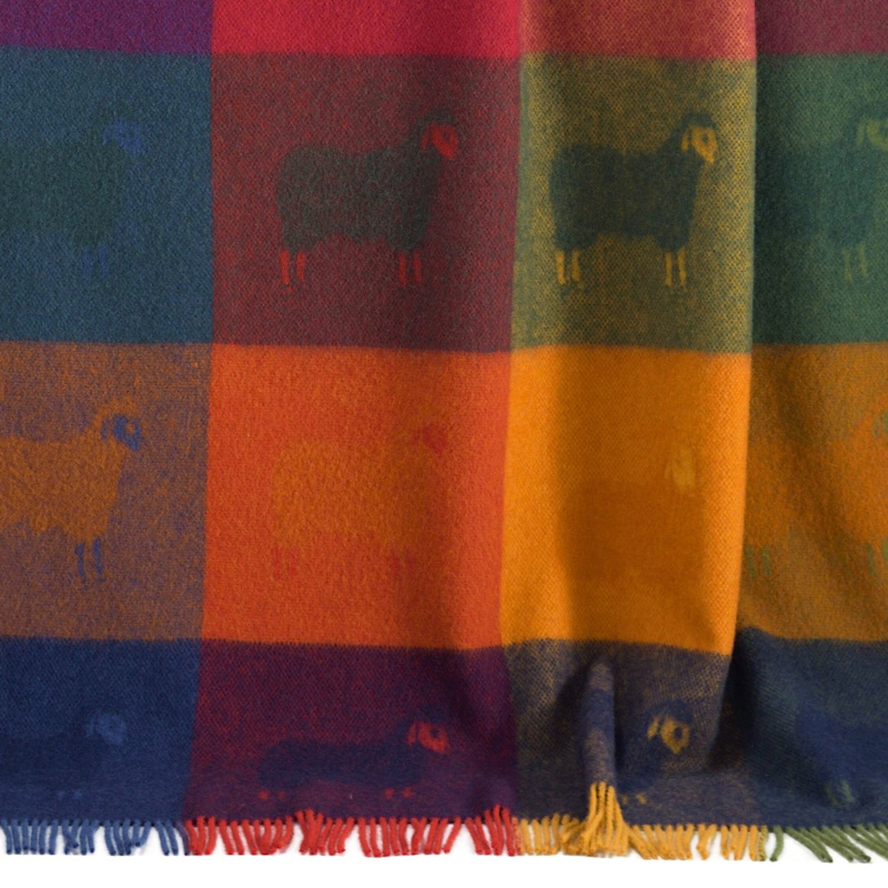 Thumbnail of Autumn Check Sheep Wool Throw image
