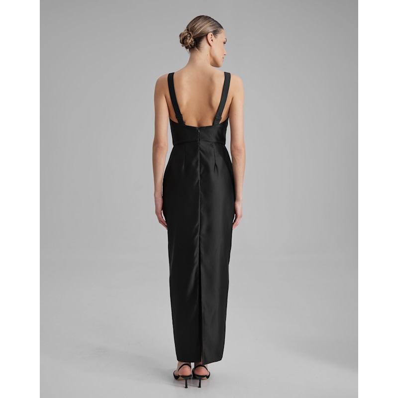 Thumbnail of Ava Dress | V Neck Pencil Maxi In Black image