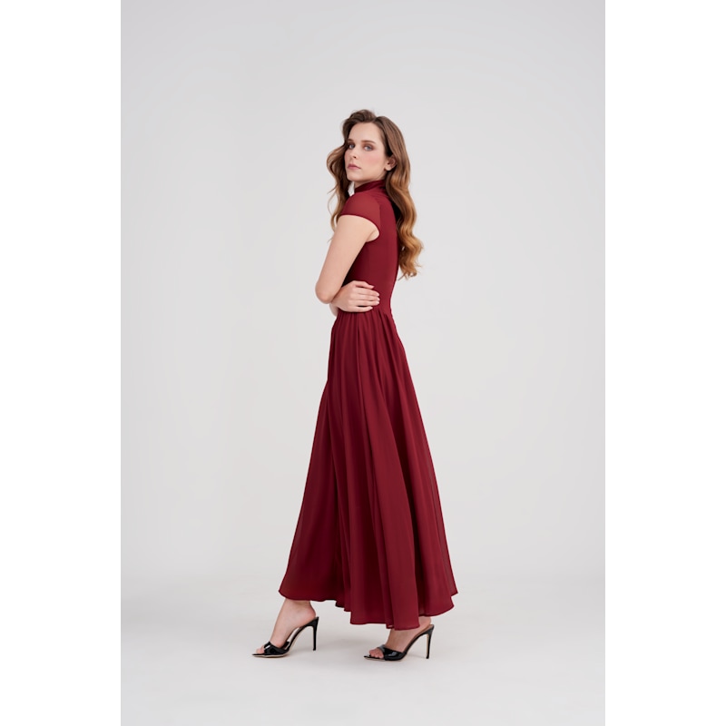 burgundy maxi dress with sleeves Azazie Norah This beautiful ribbed knit dress lends itself to literally every occasion imaginable Aleyah Long Sleeve Maxi Dress