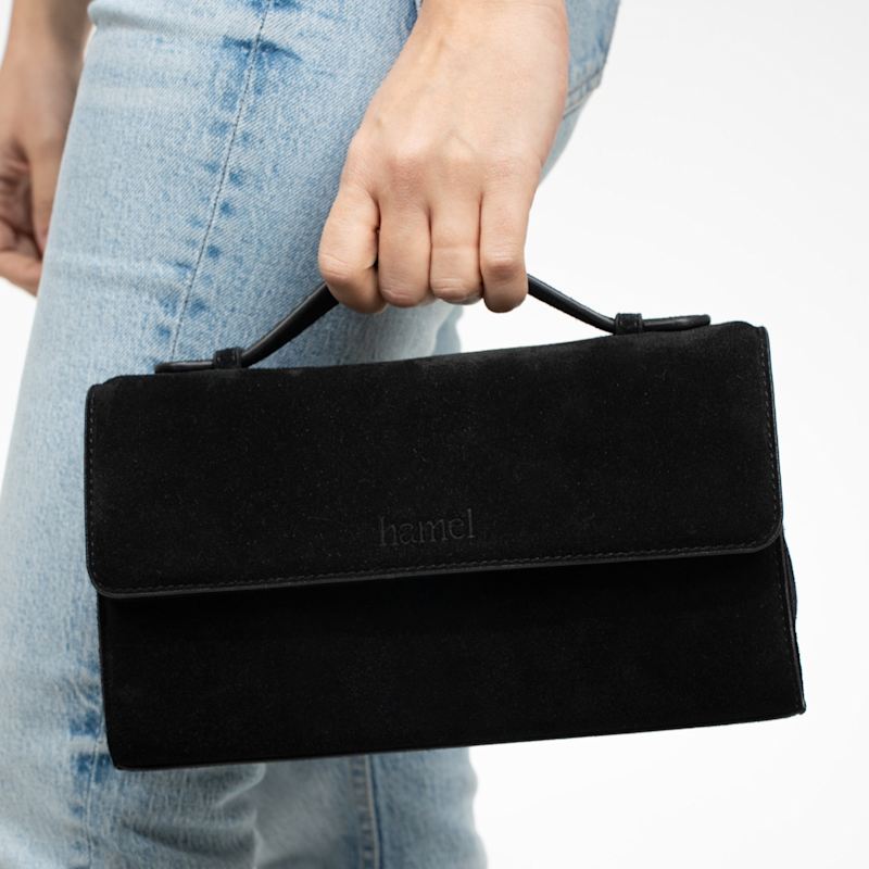 Thumbnail of Avenue Suede Crossbody Bag - Black image