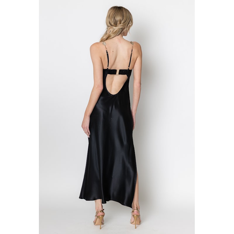 Thumbnail of Avery Silk Chain Dress Black image