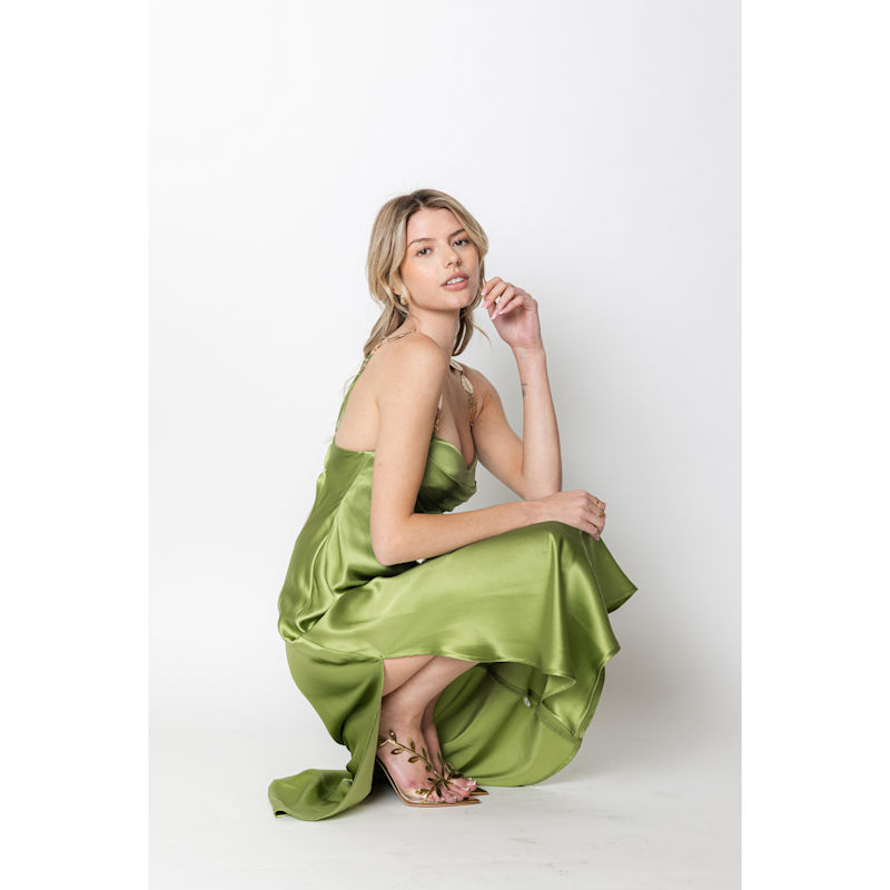 Thumbnail of Avery Silk Chain Dress Green image