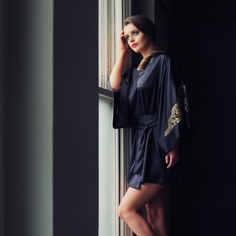 Thumbnail of Cleo Silk & Lace Kimono image