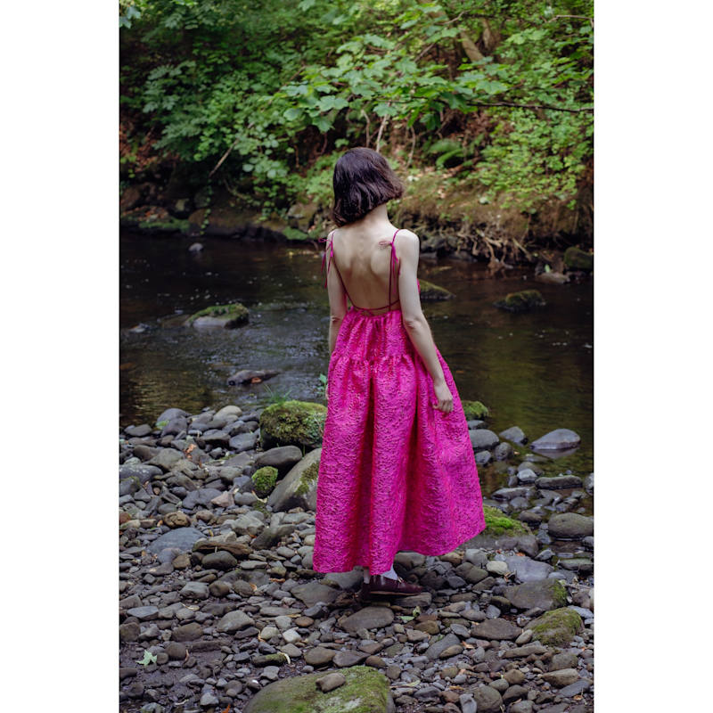 Thumbnail of Ayla Hot Pink Backless Dress image