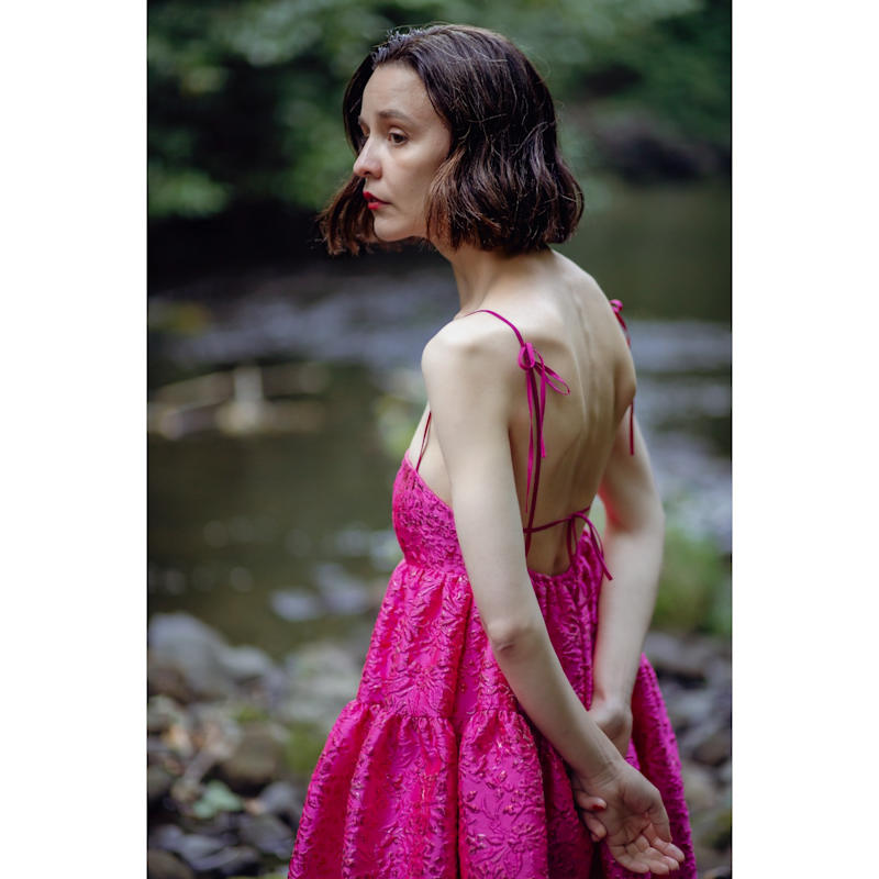 Thumbnail of Ayla Hot Pink Backless Dress image