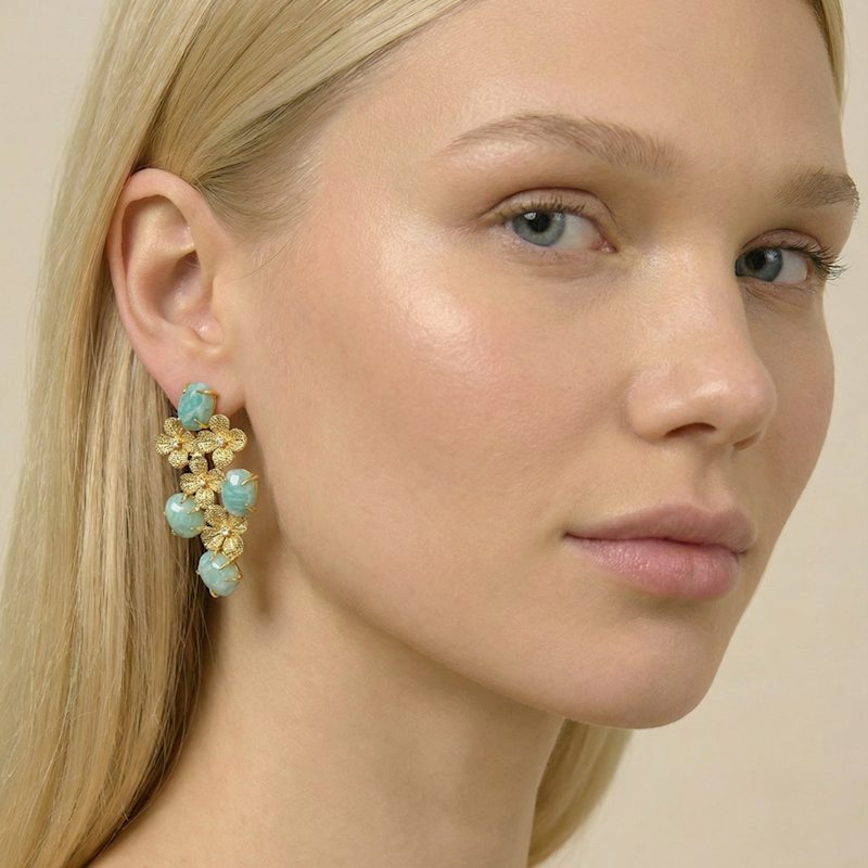 Thumbnail of Azure Blossom Earrings image