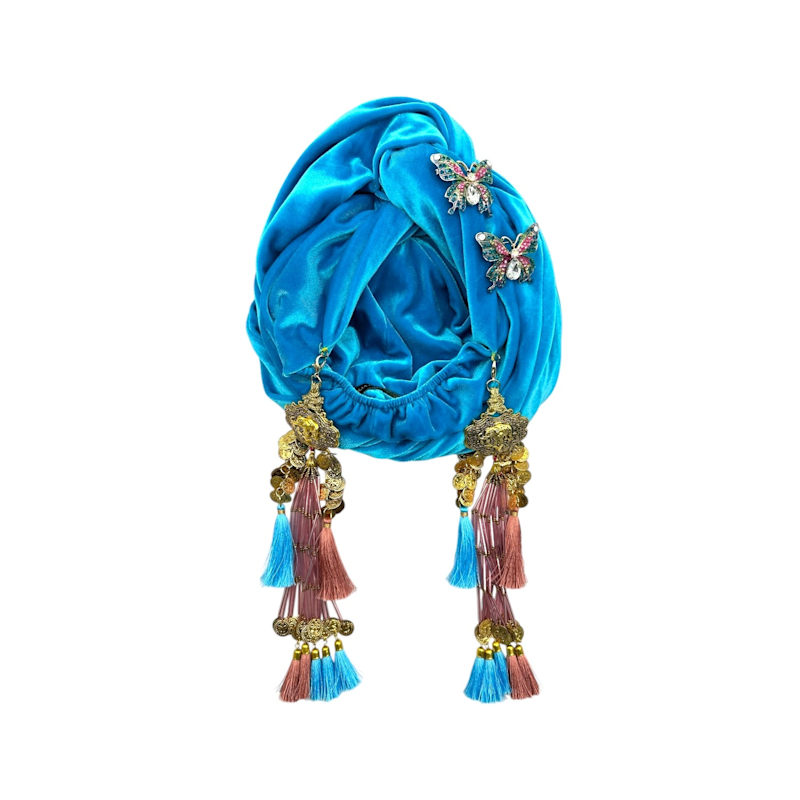 Azure Butterfly’s Dream Turban | Julia Clancey | Wolf & Badger
