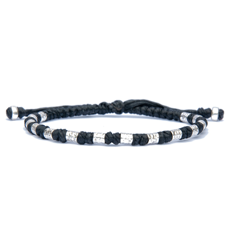 Thumbnail of Viking Bracelet For Men - Handmade Of Vegan Rope And Silver - Yule - Black image