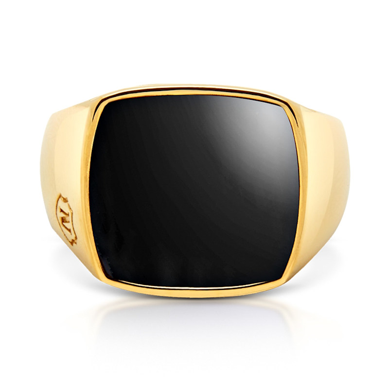Thumbnail of Men's Gold Signet Ring With Onyx image