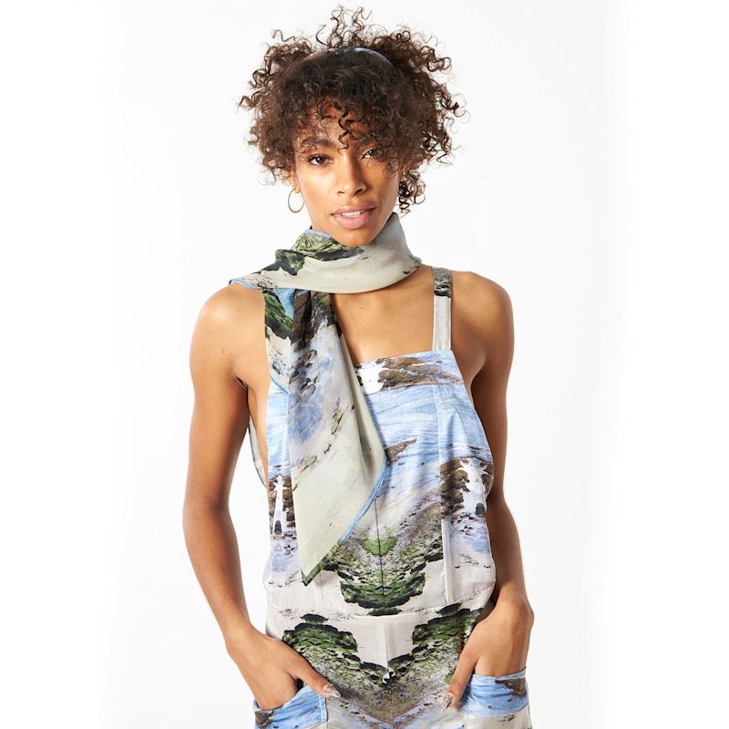 Thumbnail of Babs California Beach Inspired Silk Georgette Scarf image