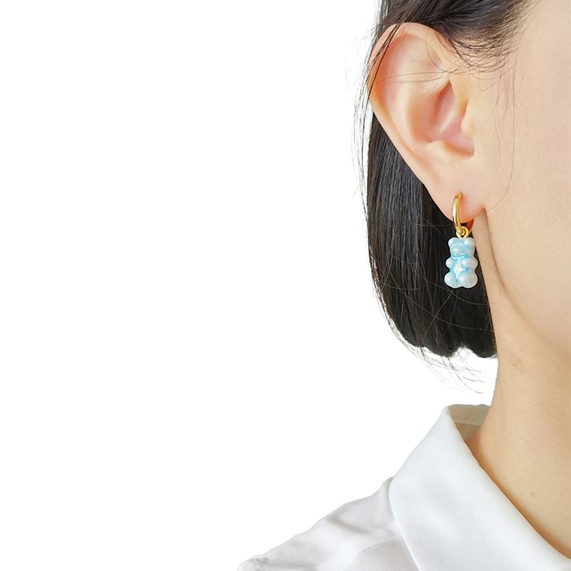 Thumbnail of Baby Blue Porcelain Gummy Bear Earrings image